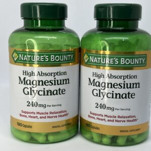 Nature’s Bounty Magnesium Glycinate – 240mg High Absorption – 180 Capsules