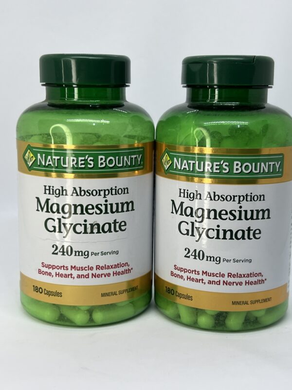 Nature’s Bounty Magnesium Glycinate – 240mg High Absorption – 180 Capsules